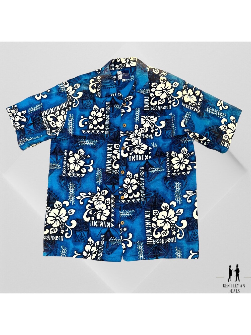 Vtg Bullhead Hawaiian Shirt Aloha Blue Hibiscus Island Series XL